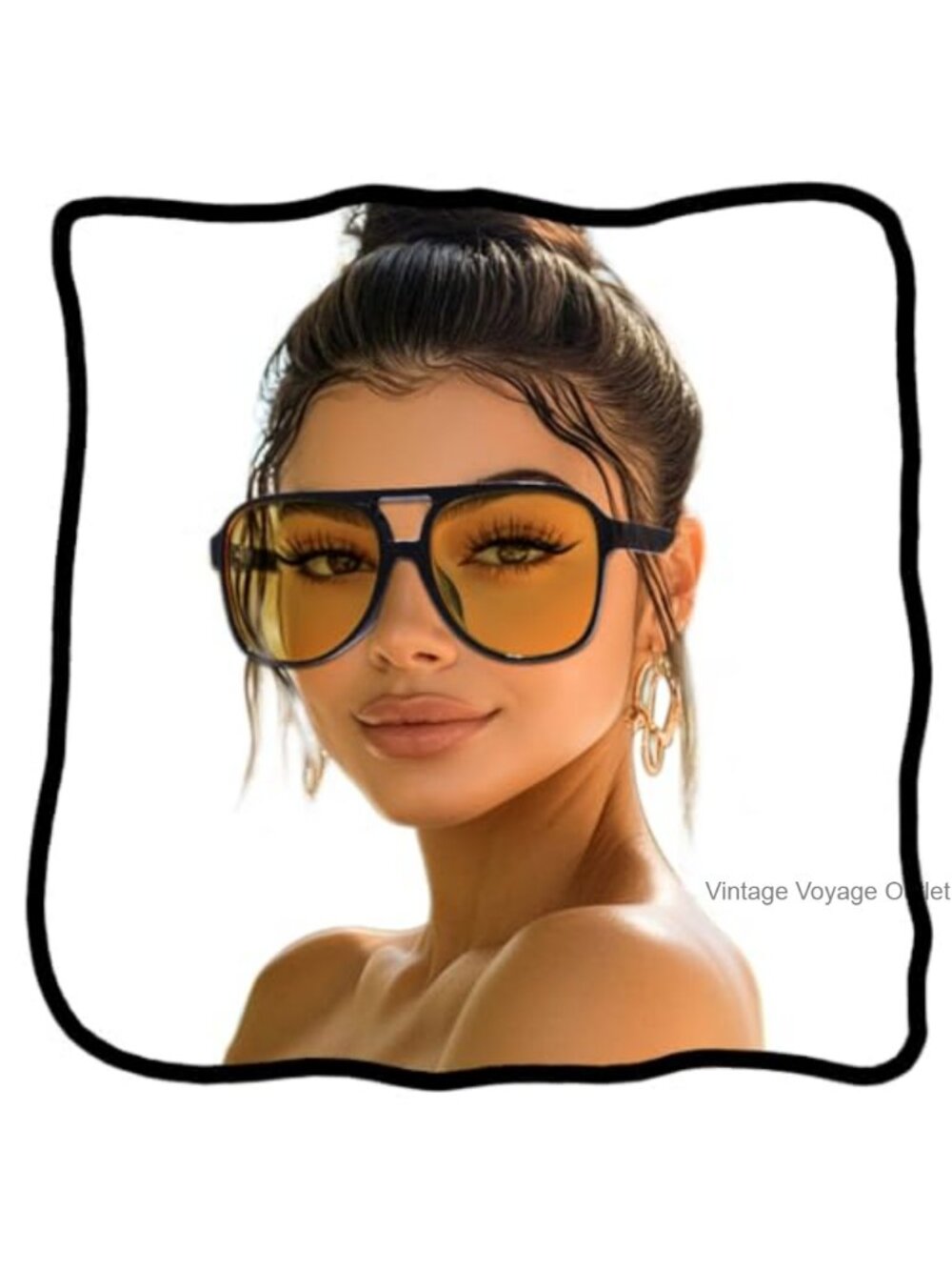 Retro Aviator Sunglasses for Women Men Classic Vintage 70s Sun Glasses UV400